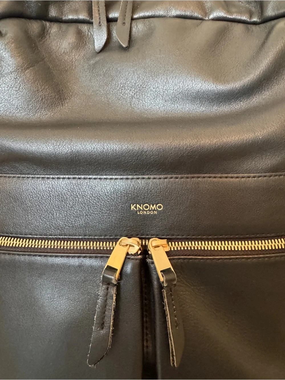 Knomo Beauchamp Leather Backpack in Black Leather